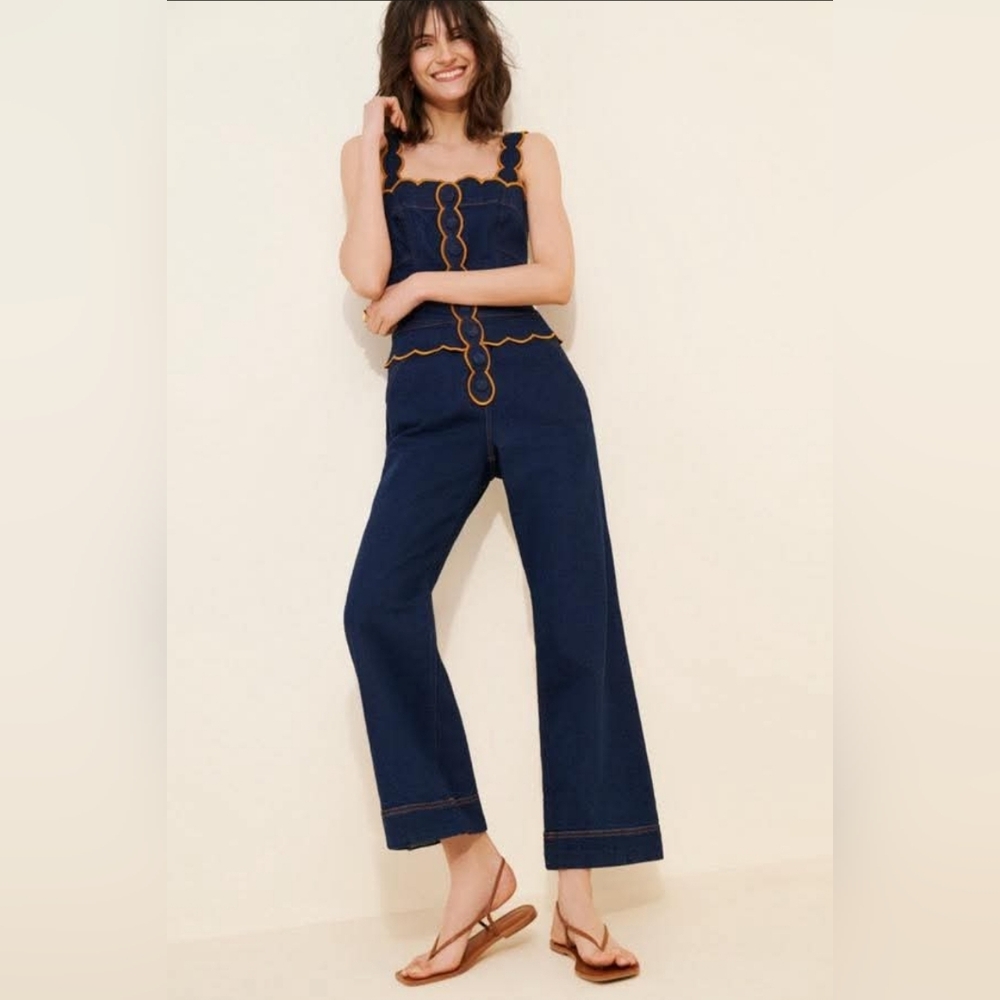 FARM Rio Dark Blue Denim Romper